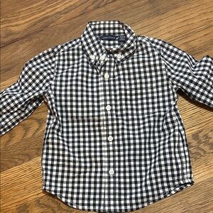 Janie and Jack Black and White Plaid Button Down Shirt